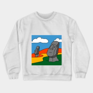 Easter Island Moai Statue Pop Art Illustration Crewneck Sweatshirt